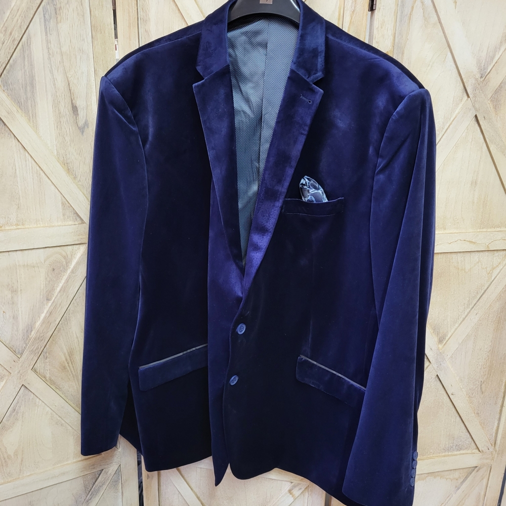 Black Label Velvet Sport Coat - Deep Navy - Picture 3 of 8